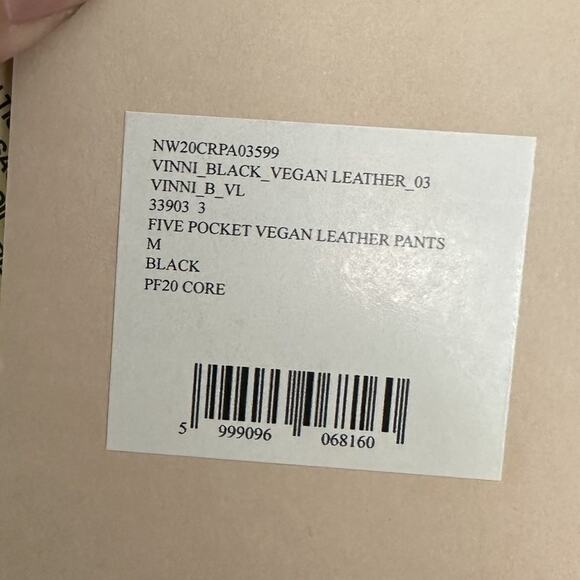 Nanushka Black Vinni Cropped Vegan Leather Pants - Picture 6 of 6